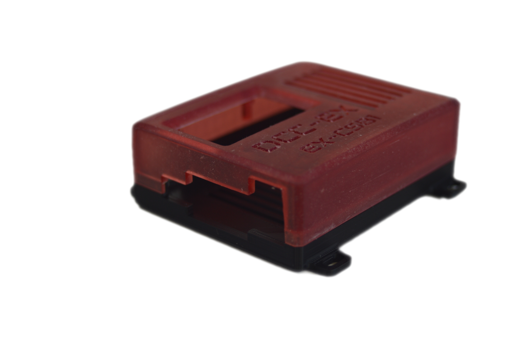 DCC-EX CSB1 case clear red enclosure for command station with OLED display