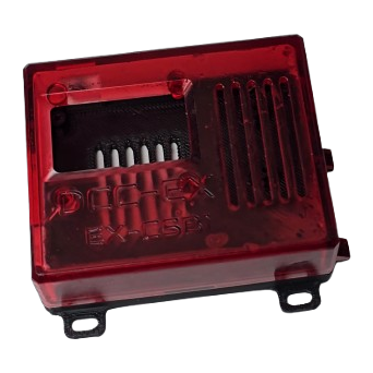 Translucent Red case for the DCC-EX CSB1 command station by ACI Model Railways