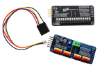 DCC-EX CSB1 Qwiic to Dupont I2C expansion cable shown with compatible PCA9685 servo controller boards for EX-RAIL automation