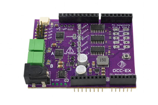 DCC-EX EX8874 motor shield for high current track power (5A) command station upgrade